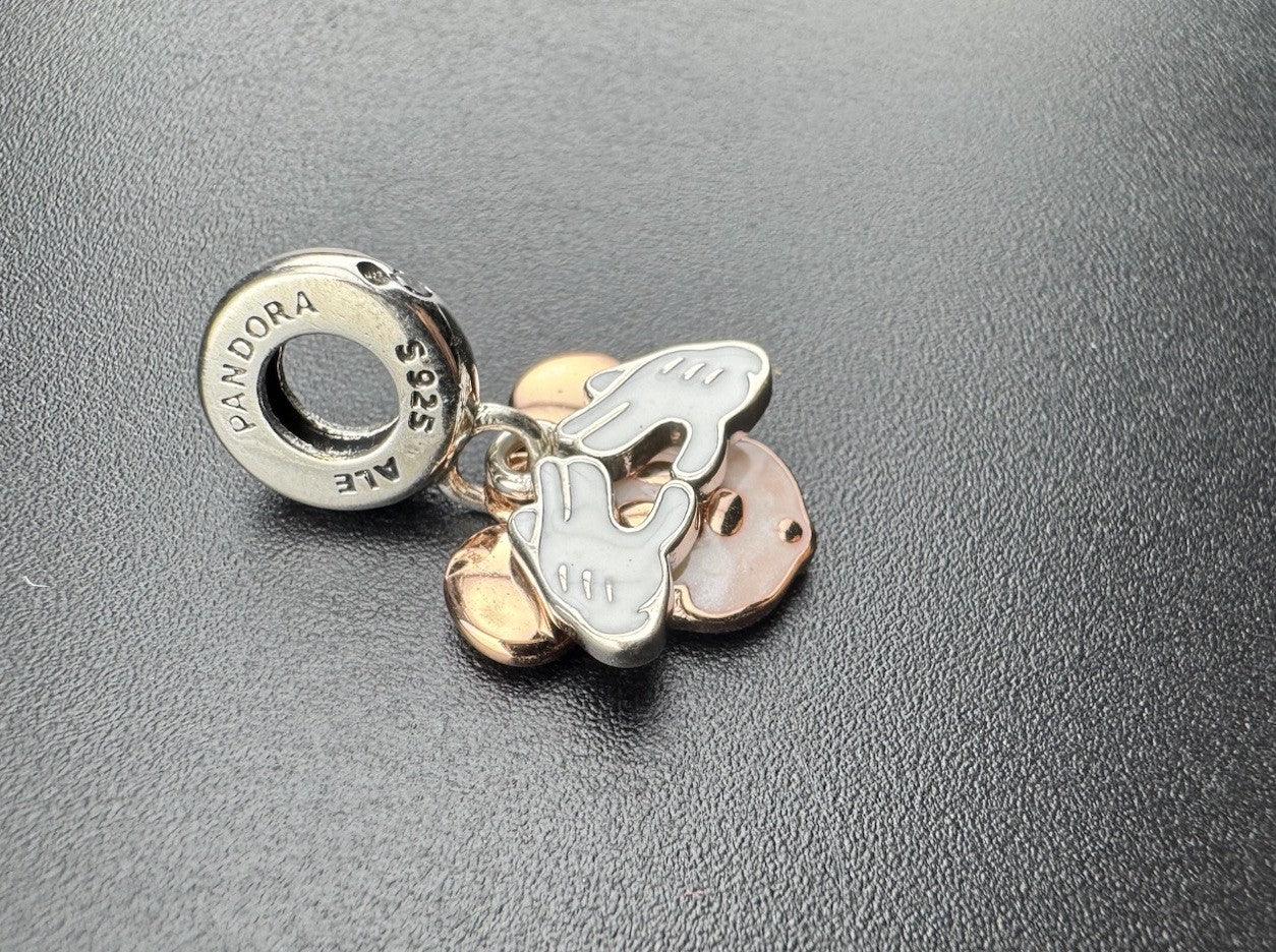 Pandora S.S 925 Disney Mickey Mouse Doble Colgante Charm 780112C01 CZ Sé Tú Mismo