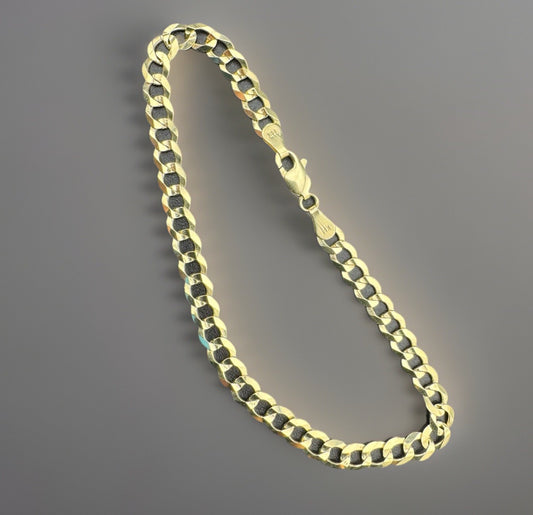 14K Yellow Gold Curb Link Bracelet 7.25in 4.67mm 4.9 Gram Classic Elegant Style*