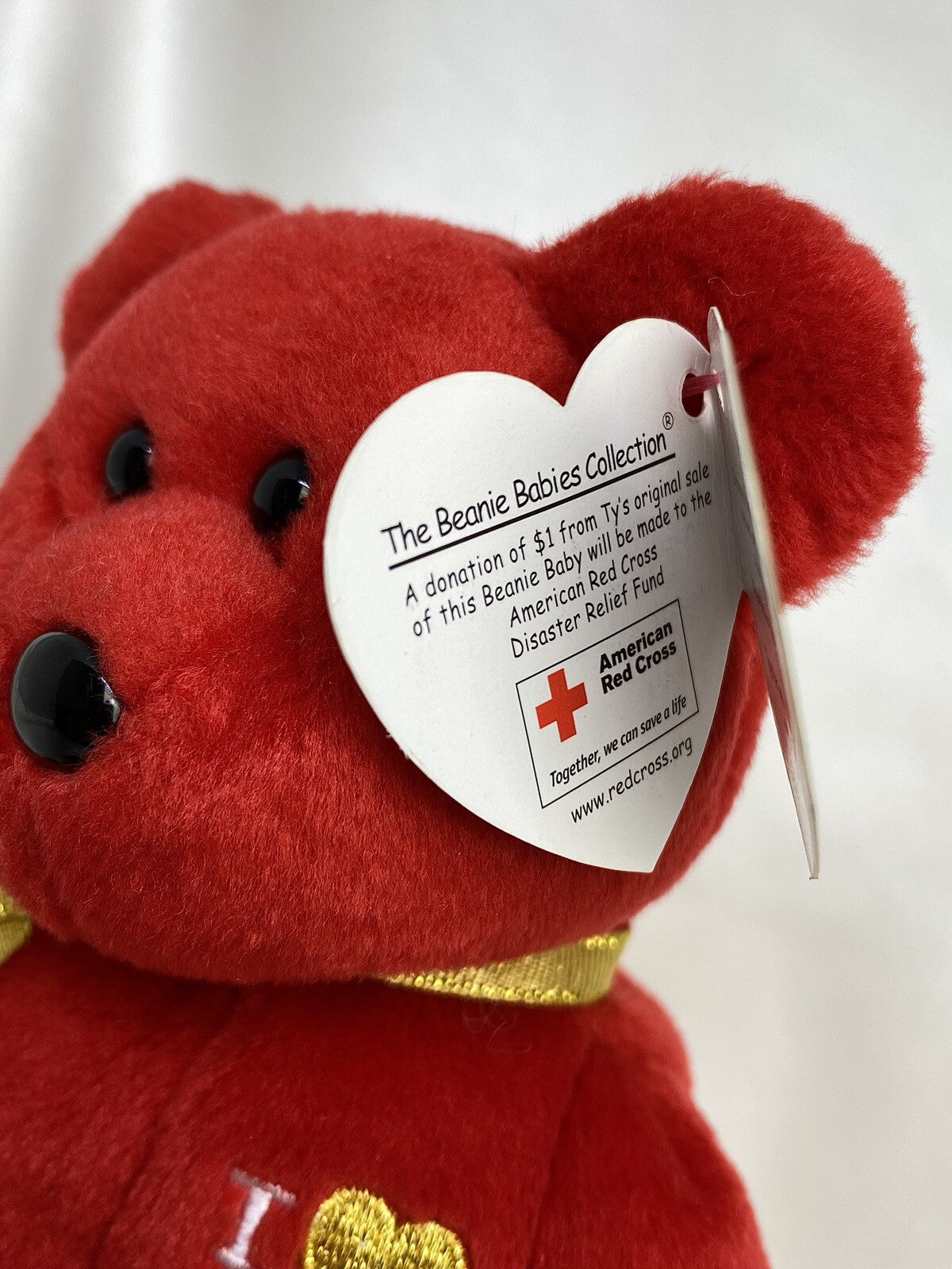 Ty Beanie Baby Alabama I Love Alabama Plush Red Bear Hang Tag Protector 2005