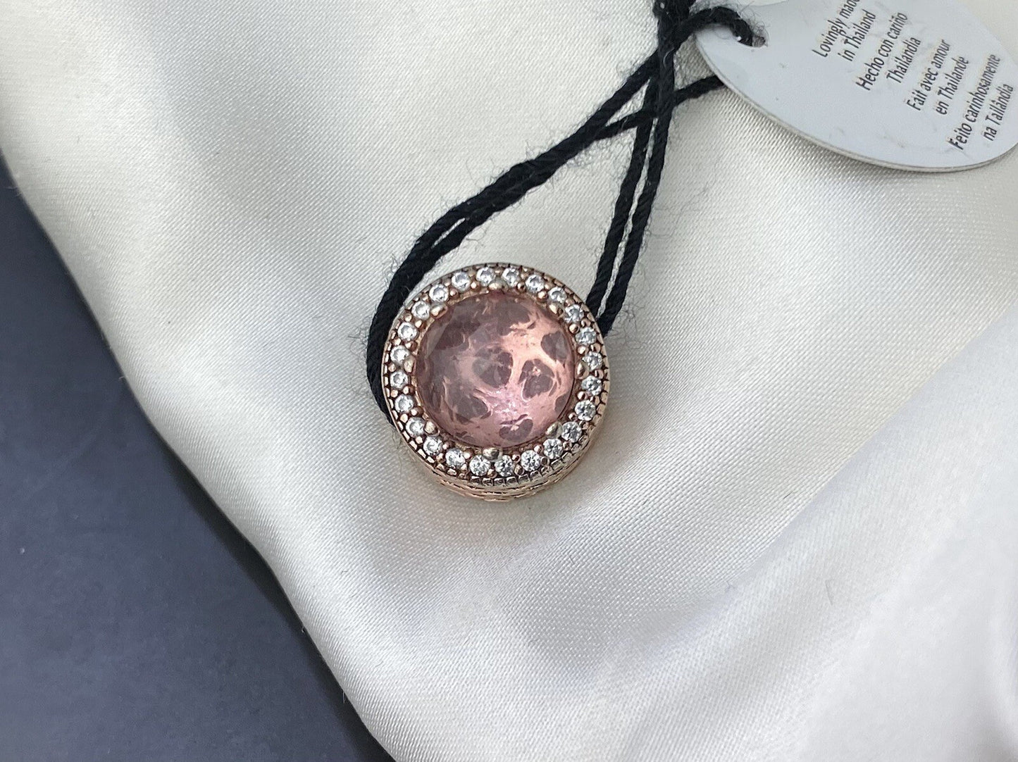 Pandora ALE Rose Gold Radiant Heart Blush Sparkling Crystal CZ Pink Charm
