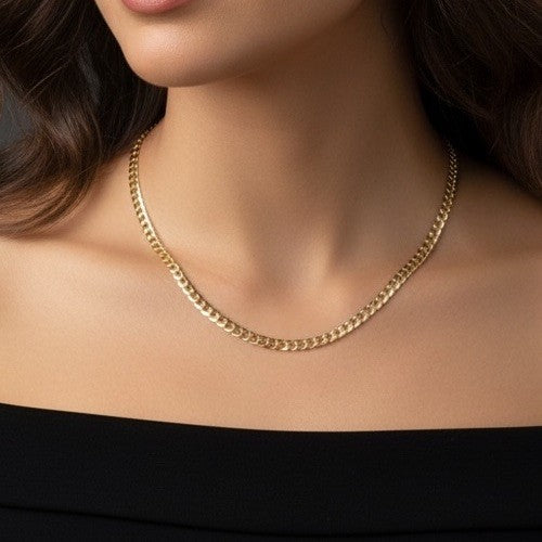 14K Yellow Gold Curb Link Chain Necklace 22in 3.25mm 6.8 Grams Luxury