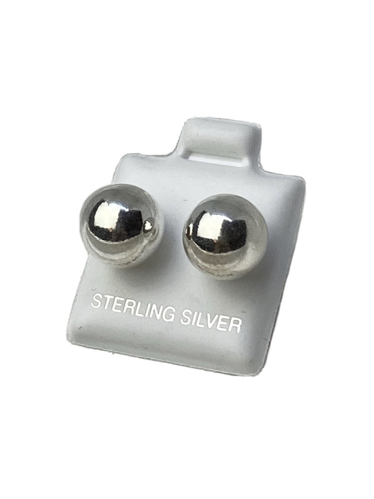 New Sterling Silver 925 10mm Circle Sphere Round Bead Stud Earrings Beauty