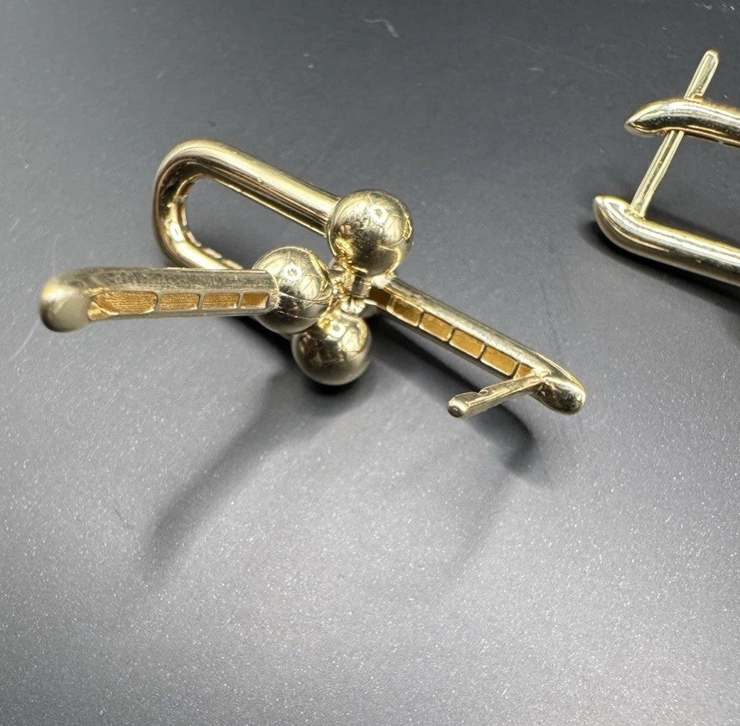 14K Gold U-Link Hardwear Large Earrings 13.27x32.51mm 6.8 Grams Semi-Solid Bold