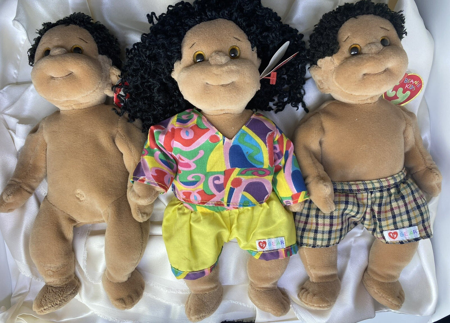 Lote de 3 Beanie Kids TY Rascals y Calypso coleccionables de los 90 con equipo TY