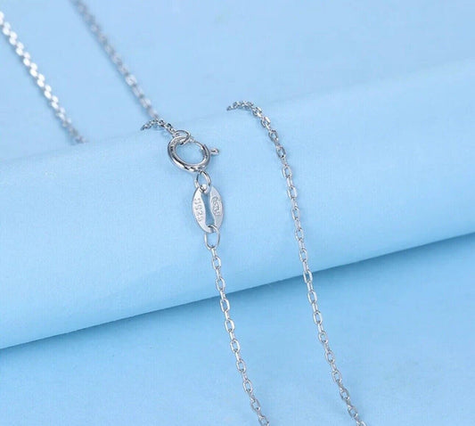 Italian Solid Sterling Silver 925 Adjustable 16in 1mm Chain Necklace UNISEX