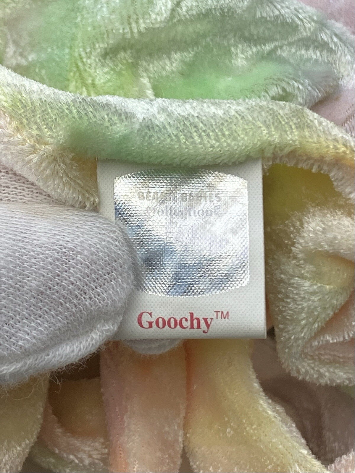 Raro Ty Beanie Baby Goochy La Medusa Jubilado 1998-1999 Menta Pellets Con Errores