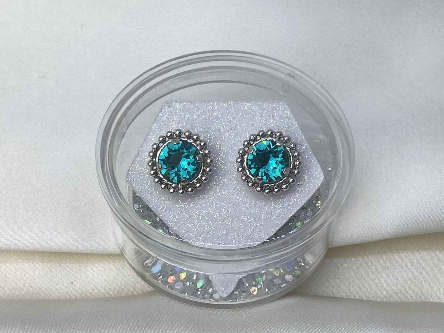 Pendientes de plata 925 con cristales azules, edición limitada, espectro de color viento y fuego