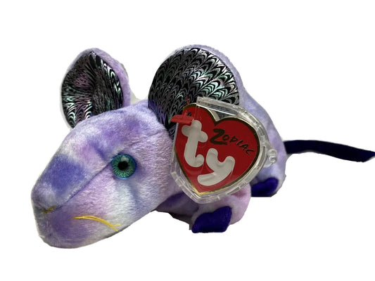 Ty Beanie Baby Rat Chinese Zodiac Collection Plush 2000 Retired Hang Tag Protect
