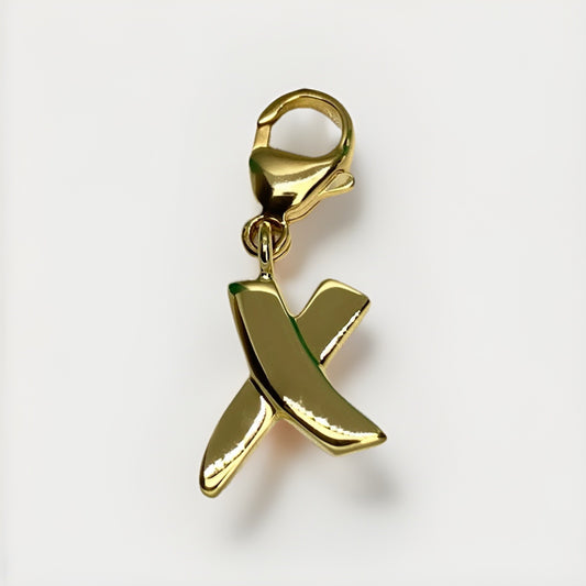 Tiffany & Co Graffiti X Charm Paloma Picasso 18k Gold XOX Kiss Pendant 3.6G