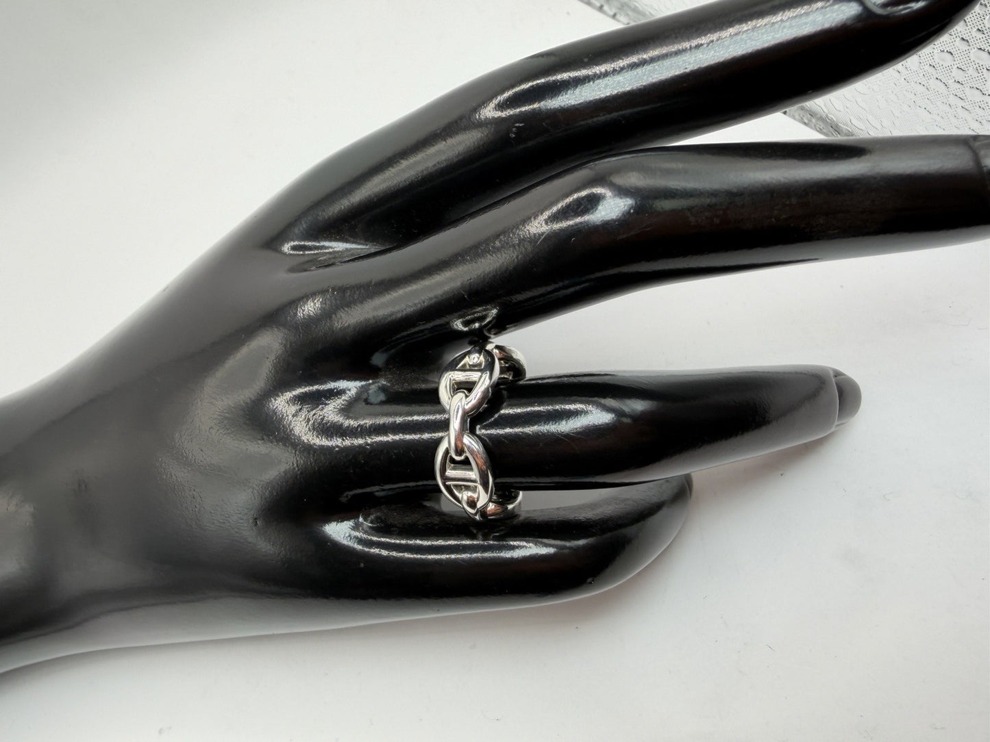 Hermès Chaîne d’Ancre Enchaînée Ring PM Sterling Silver 925 Size 54 5.8 Grams