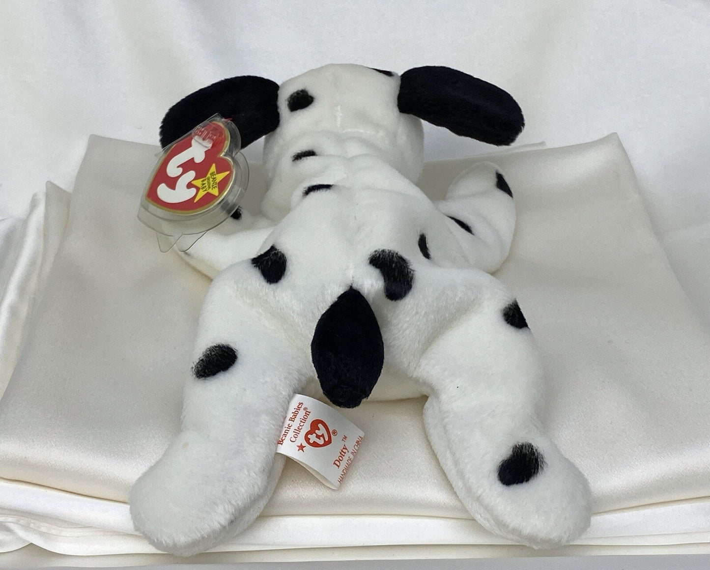 Rare Retired Ty Beanie Baby Dotty The Dalmatian 1996 Mint P.E. Pellets W Errors