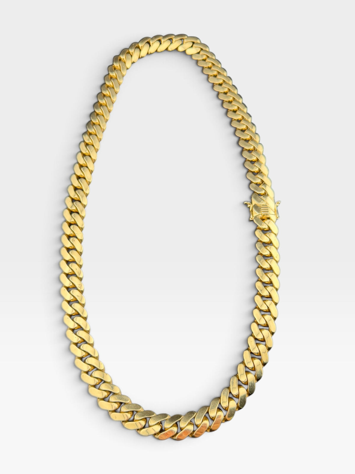 14K Yellow Gold Semi Solid Miami Cuban Link Chain Necklace 12.15mm 22.5" 61 Gram