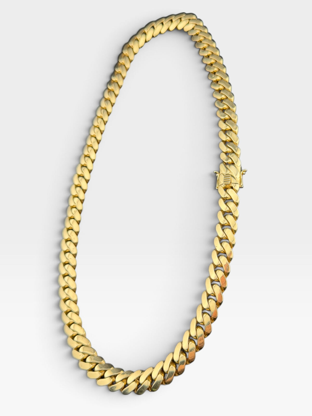 14K Yellow Gold Semi Solid Miami Cuban Link Chain Necklace 12.15mm 22.5" 61 Gram
