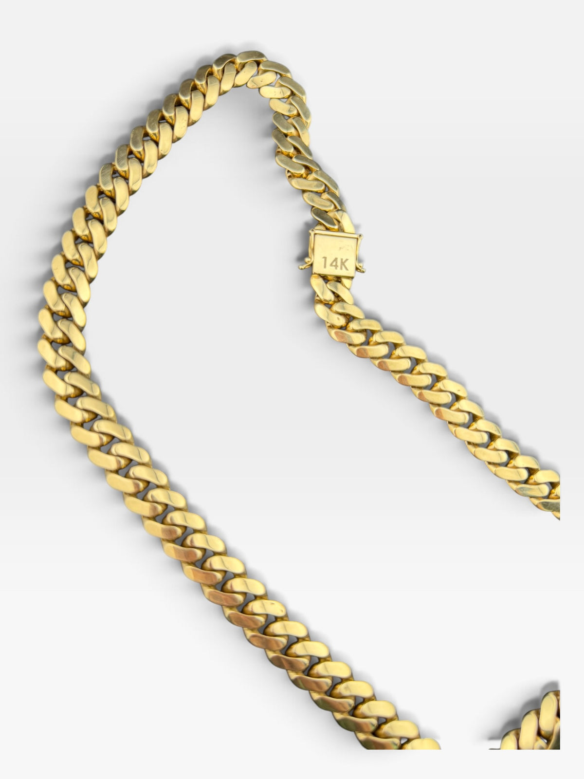14K Yellow Gold Semi Solid Miami Cuban Link Chain Necklace 12.15mm 22.5" 61 Gram