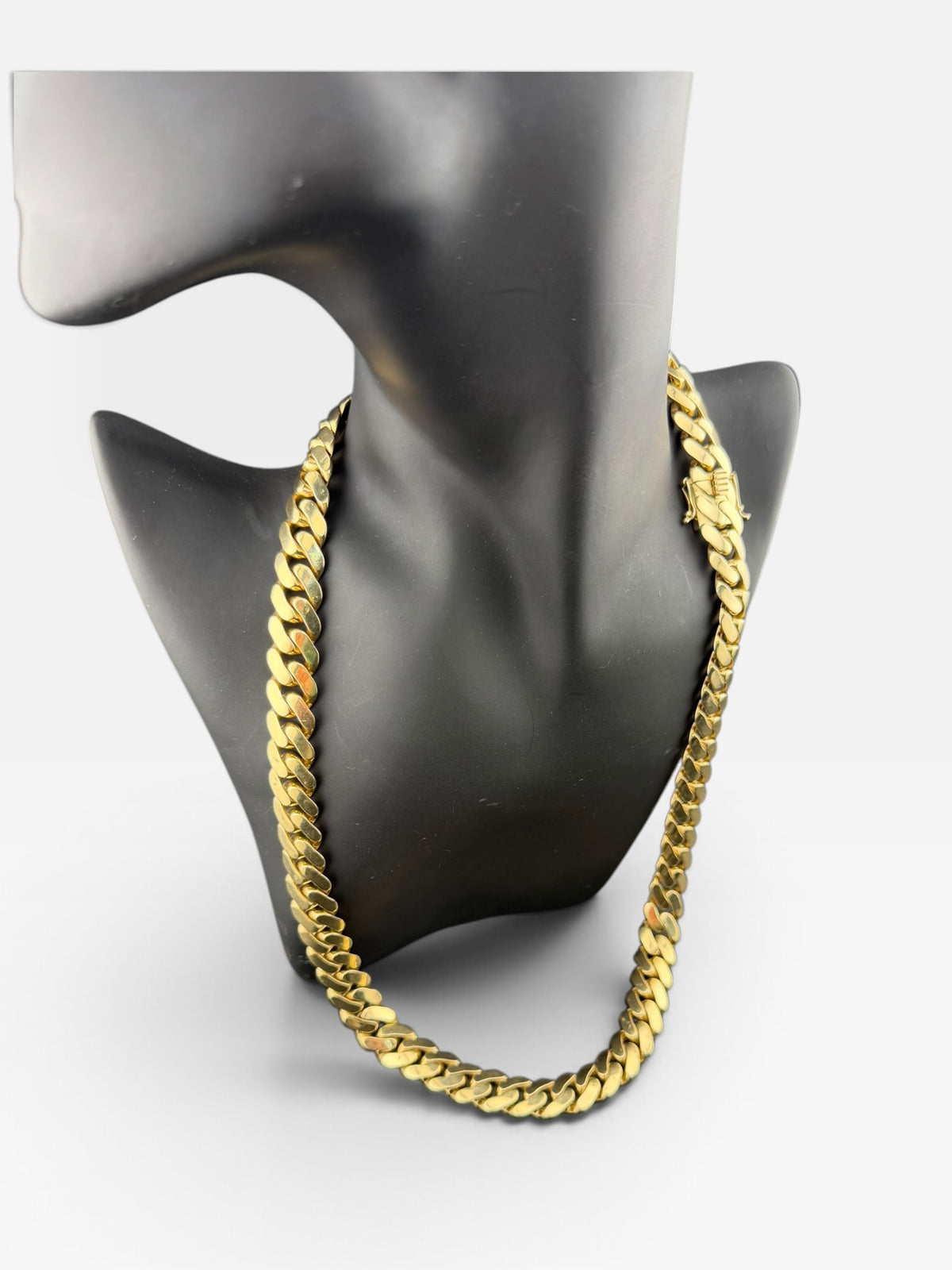14K Yellow Gold Semi Solid Miami Cuban Link Chain Necklace 12.15mm 22.5" 61 Gram