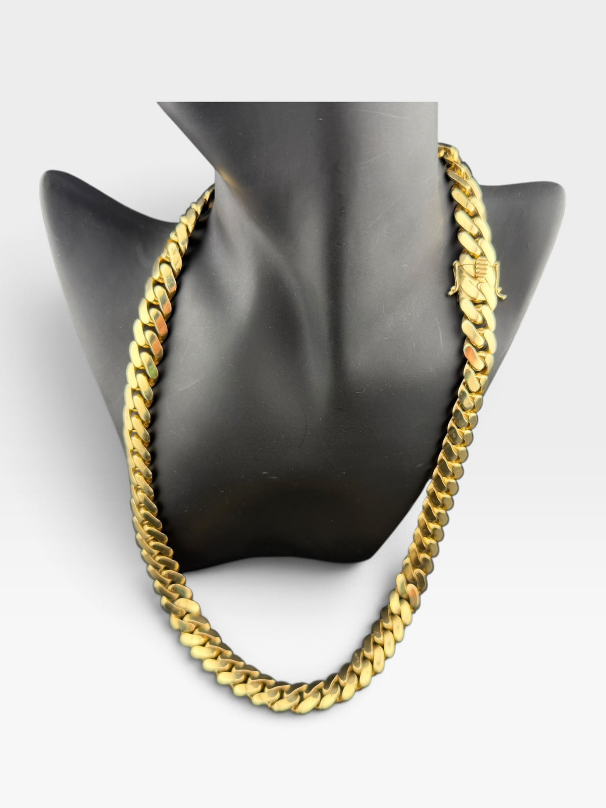 14K Yellow Gold Semi Solid Miami Cuban Link Chain Necklace 12.15mm 22.5" 61 Gram