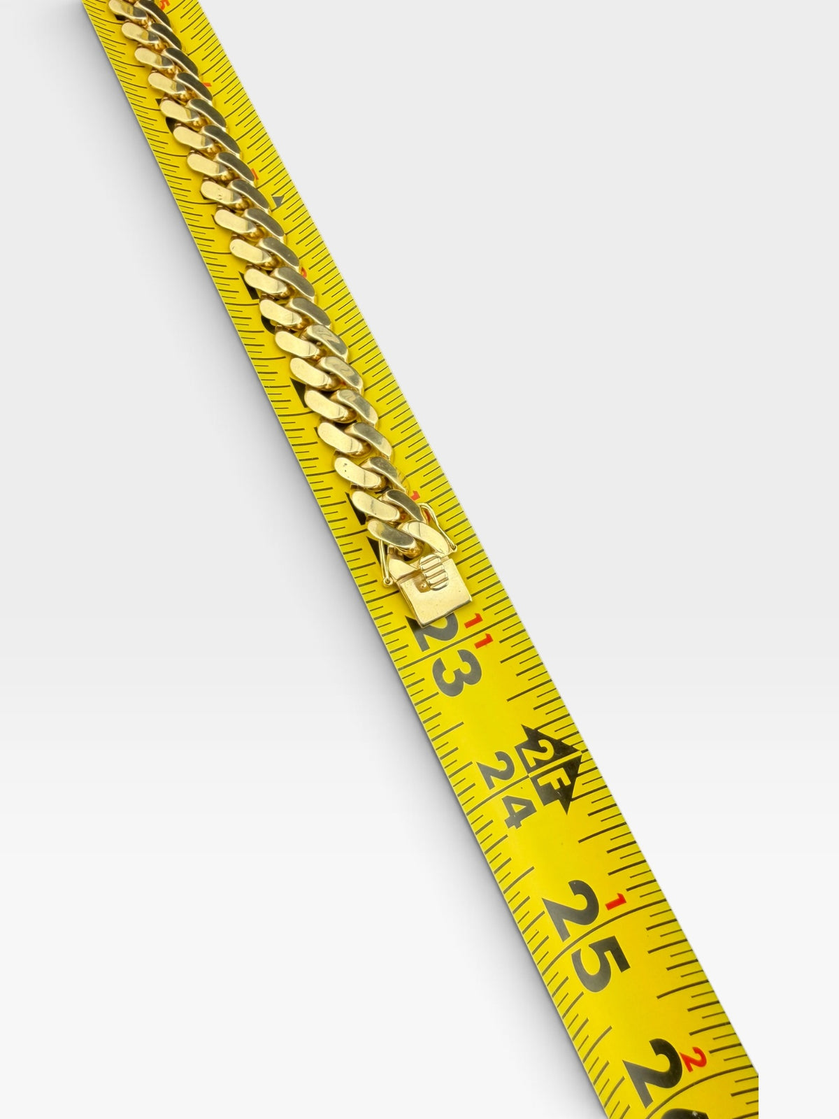 14K Yellow Gold Semi Solid Miami Cuban Link Chain Necklace 12.15mm 22.5" 61 Gram