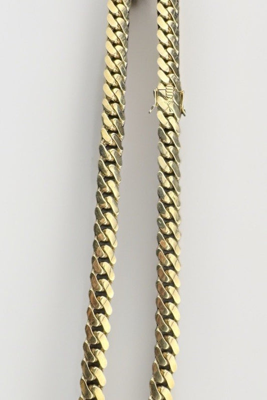 14K Yellow Gold Solid Miami Cuban Link Chain Necklace 9.65mm 24 Inch 52.7 Grams