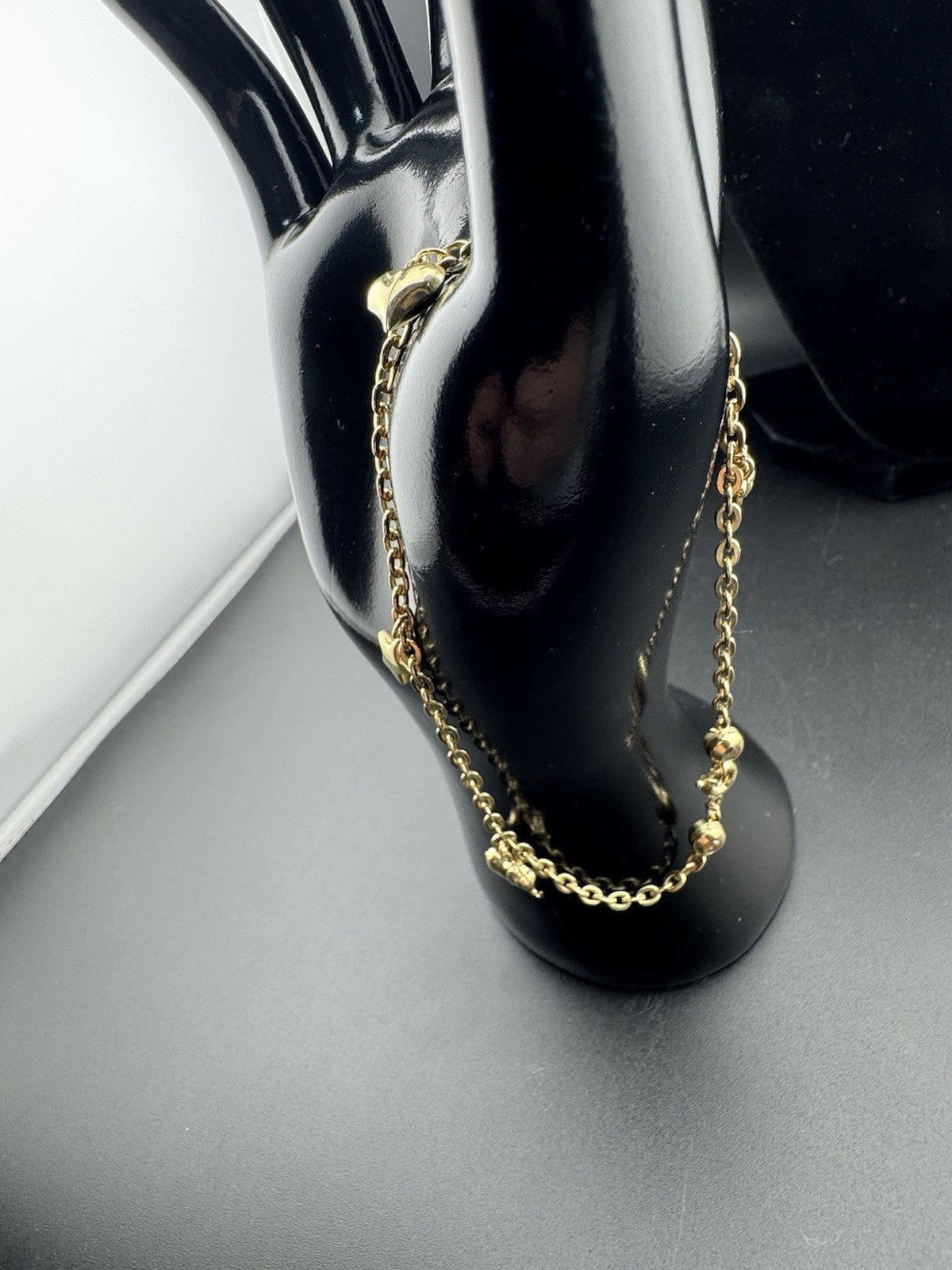 Pulsera con dijes de oro amarillo de 14K, 9.75in, 5.7mm, 5.6G, corazón, tortuga, estrella, elefante, circonita cúbica