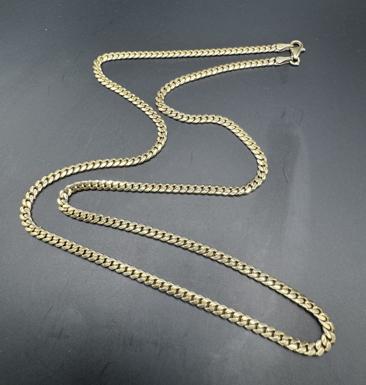14K Yellow Gold Solid Miami Cuban Link Chain Necklace 3.29mm 22.25 in 18.5 Grams