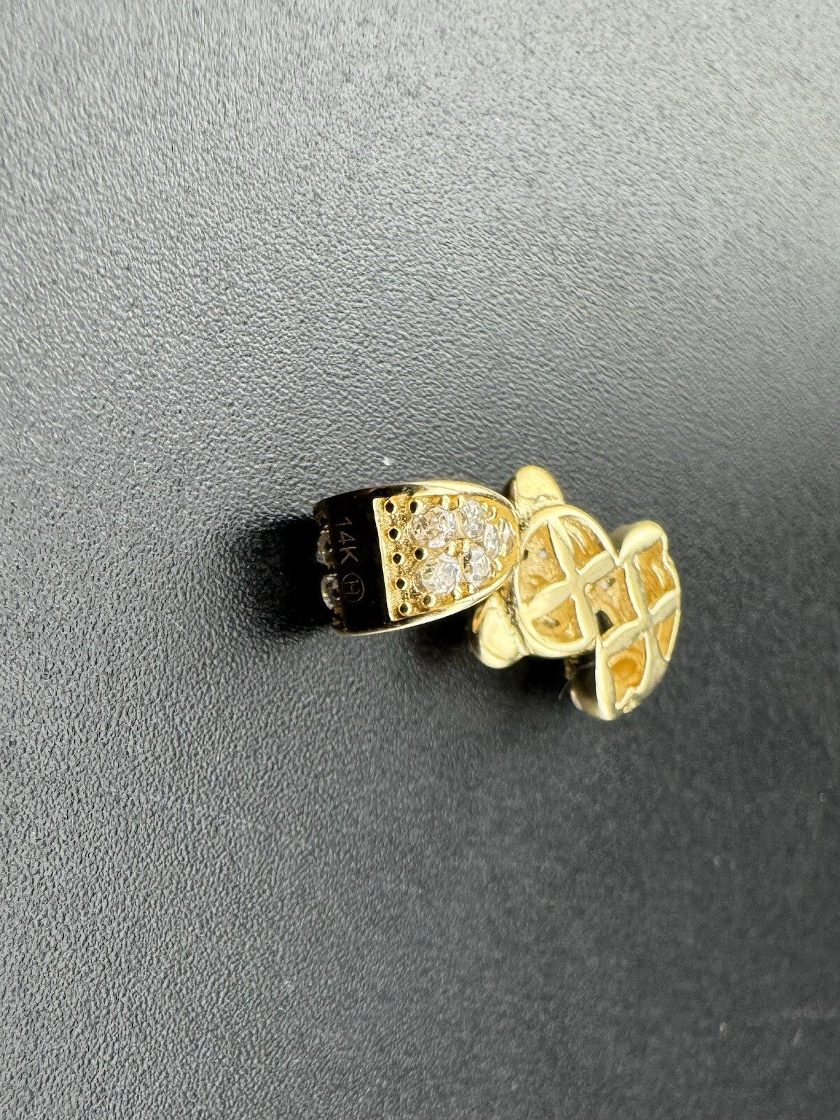 Beltran Jewelry Teddy Bear Heart 14k Yellow Gold 1.5G Orange 18x8m Charm Pendant