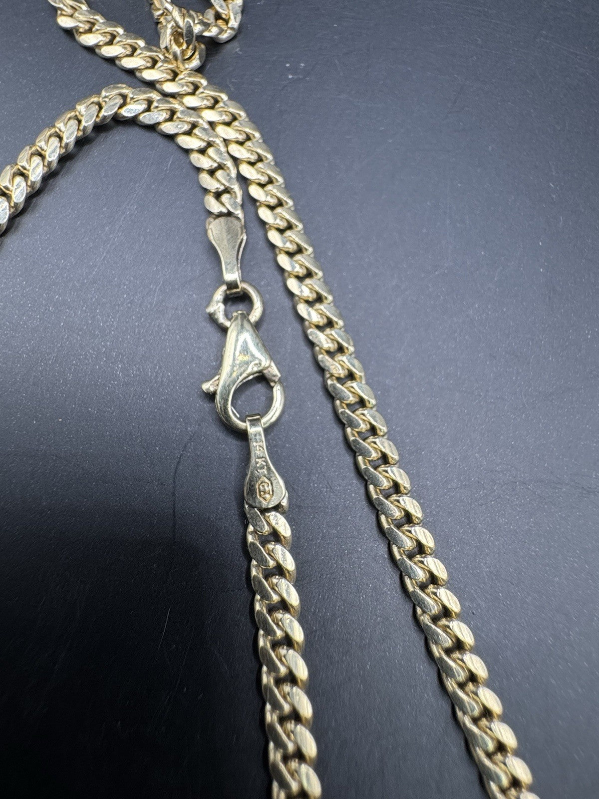 14K Yellow Gold Solid Miami Cuban Link Chain Necklace 3.29mm 22.25 in 18.5 Grams