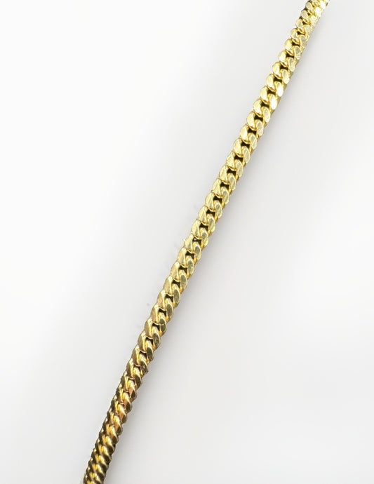 14K Yellow Gold Solid Miami Cuban Link Chain Necklace 3.29mm 22.25 in 18.5 Grams