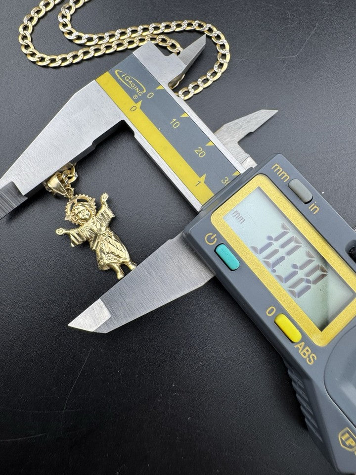 14K Yellow Gold Divine Baby Jesus Pendant ~6.7 Grams 22in 3.5mm Chain 14.61x30mm