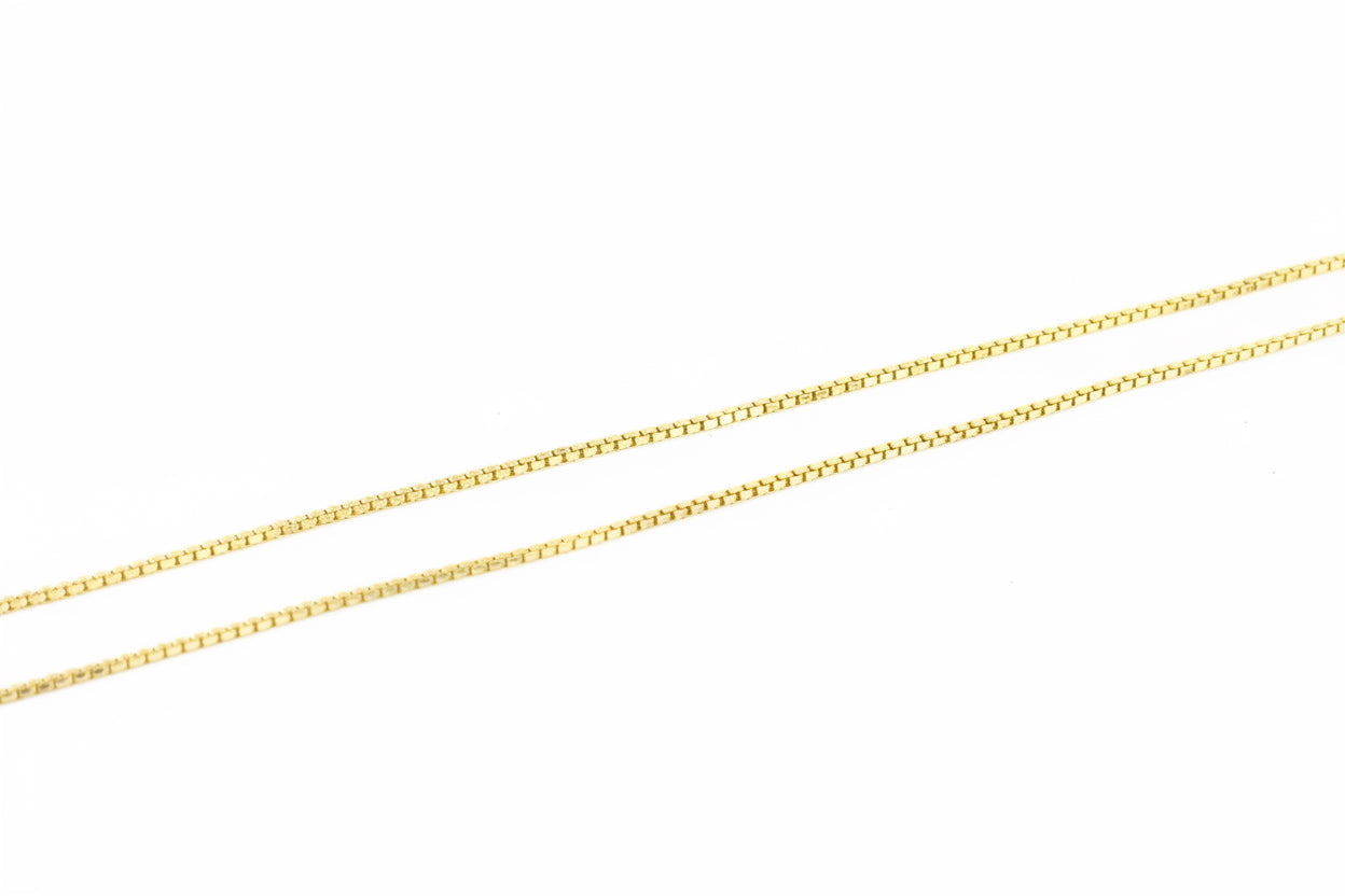 Classic Link Box Chain 14k Yellow Gold, 16g, 22in Length, 3.47mm Width Necklace