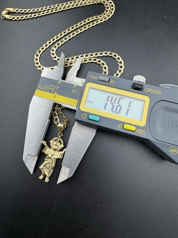 14K Yellow Gold Divine Baby Jesus Pendant ~6.7 Grams 22in 3.5mm Chain 14.61x30mm