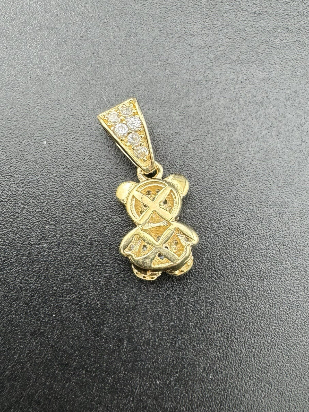 Beltran Jewelry Teddy Bear Heart 14k Yellow Gold 1.5G Orange 18x8m Charm Pendant