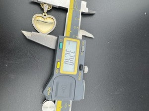 14K Yellow Gold Cuban Link Necklace W Personalized Heart Pendant 16in 13.2 Grams