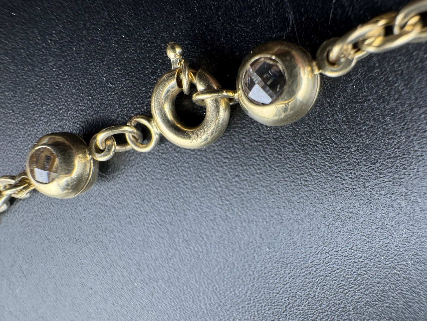 Pulsera con dijes de oro amarillo de 14K, 9.75in, 5.7mm, 5.6G, corazón, tortuga, estrella, elefante, circonita cúbica