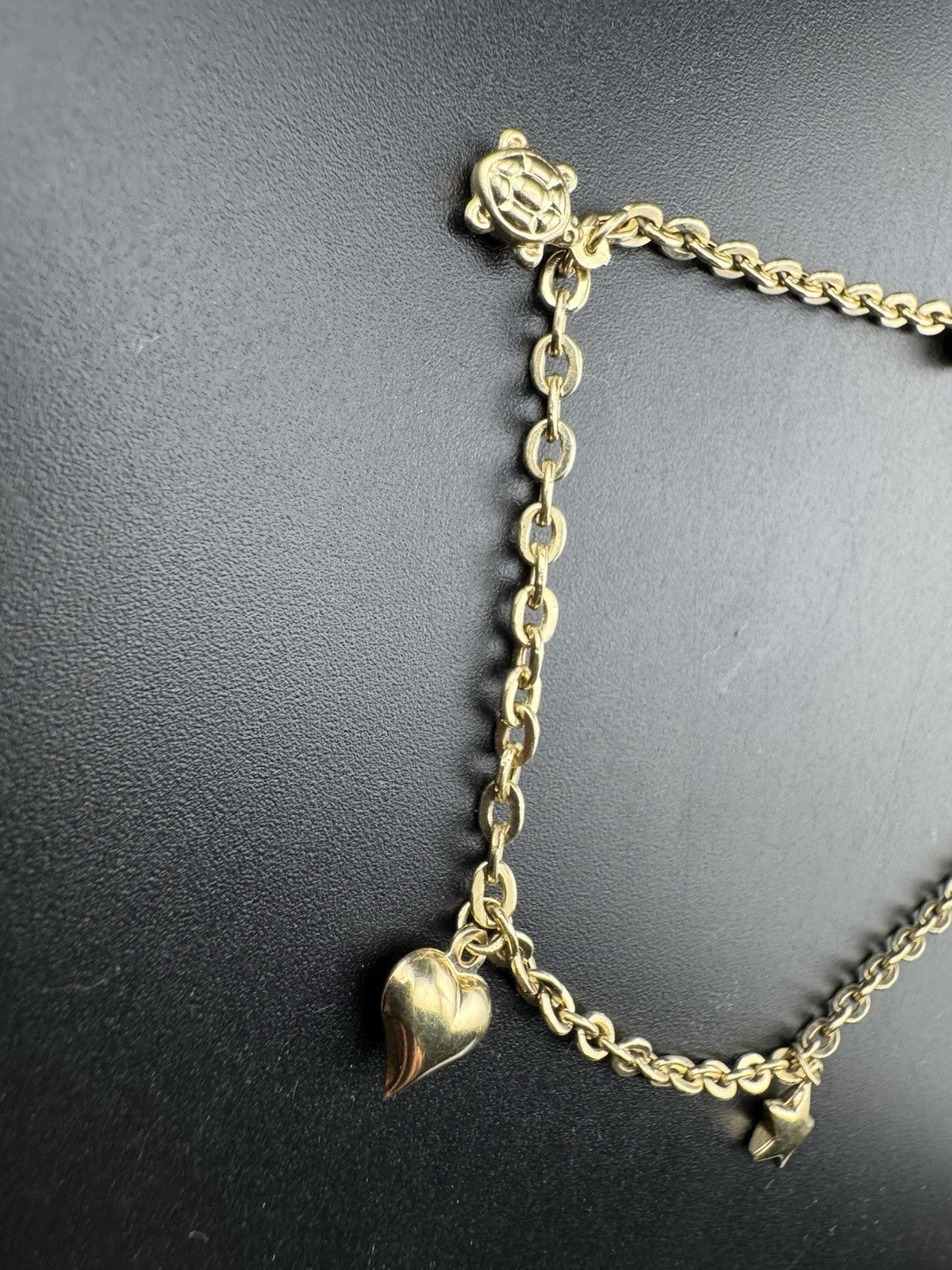 Pulsera con dijes de oro amarillo de 14K, 9.75in, 5.7mm, 5.6G, corazón, tortuga, estrella, elefante, circonita cúbica