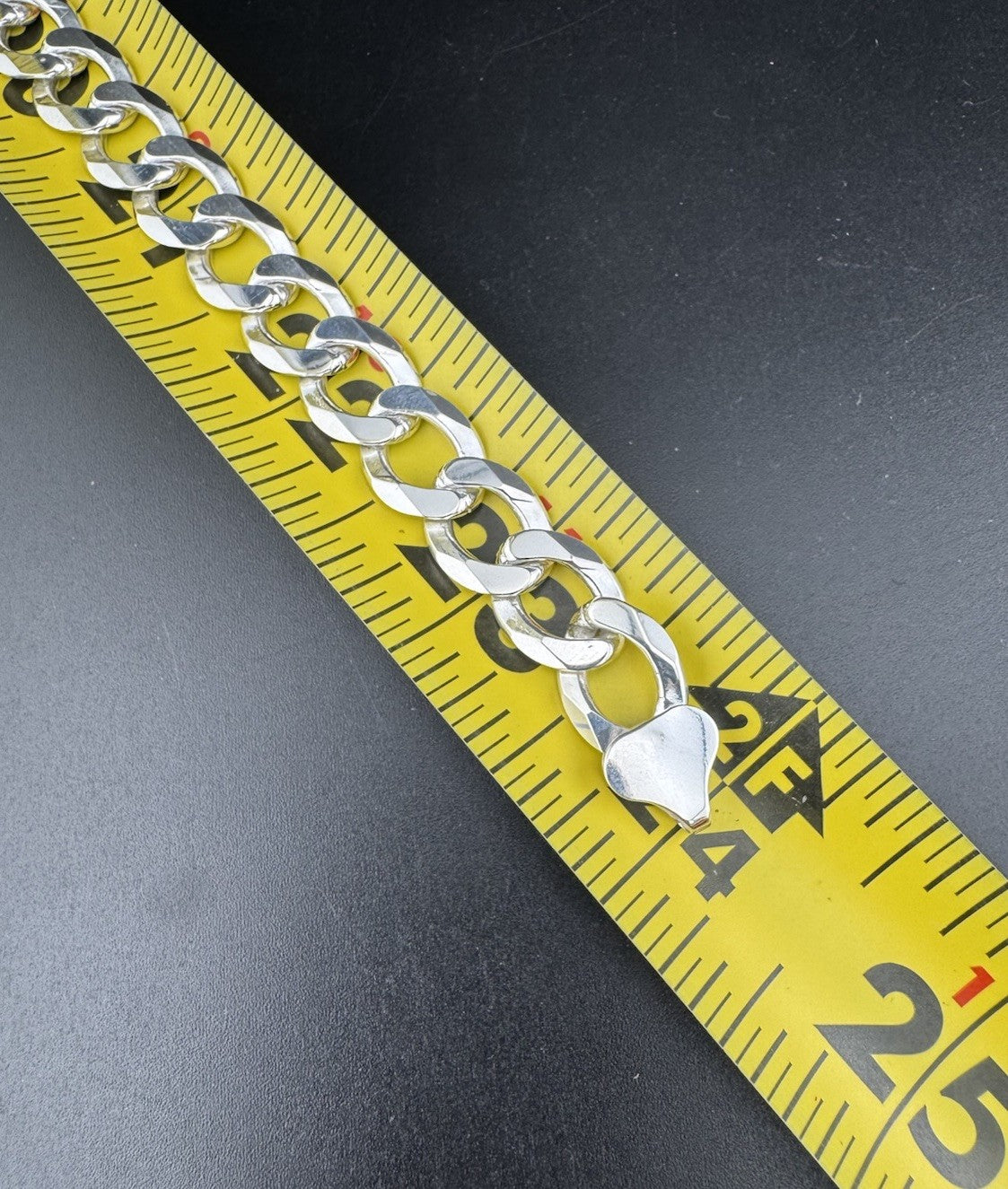 925 Silver Cuban Link Chain 24in 10.5mm 72.2 Grams Made in Italy Bold Statement