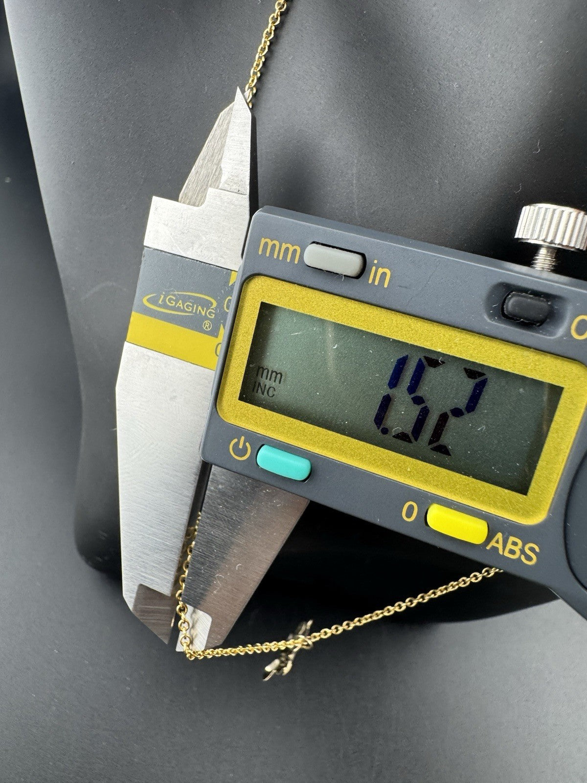 14K Gold Beltran Teddy Bear Cutout Pendant 16in 1.52mm Chain Italy 16mm 2.8 Gram