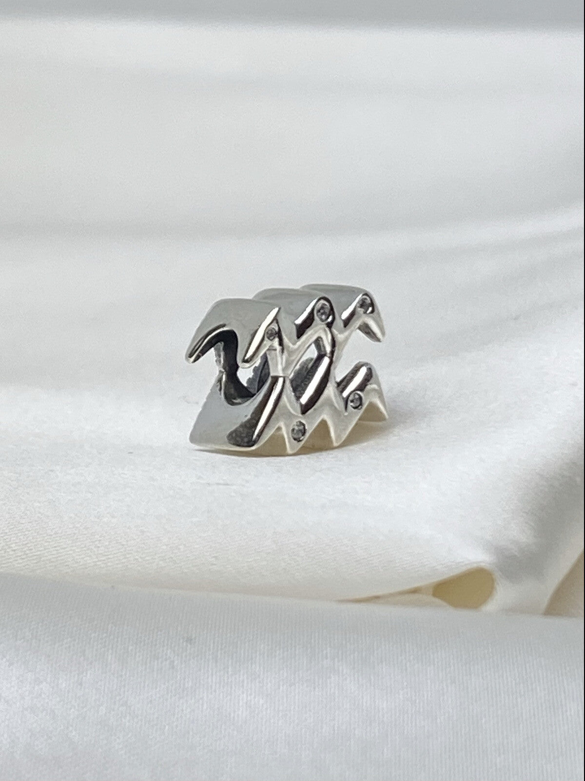 Pandora Sterling Silver 925 Sparkling Cubic Zirconia Aquarius Zodiac Charm