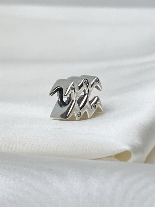 Pandora Sterling Silver 925 Sparkling Cubic Zirconia Aquarius Zodiac Charm