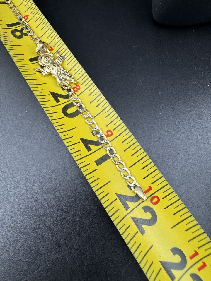 14K Yellow Gold Divine Baby Jesus Pendant ~6.7 Grams 22in 3.5mm Chain 14.61x30mm