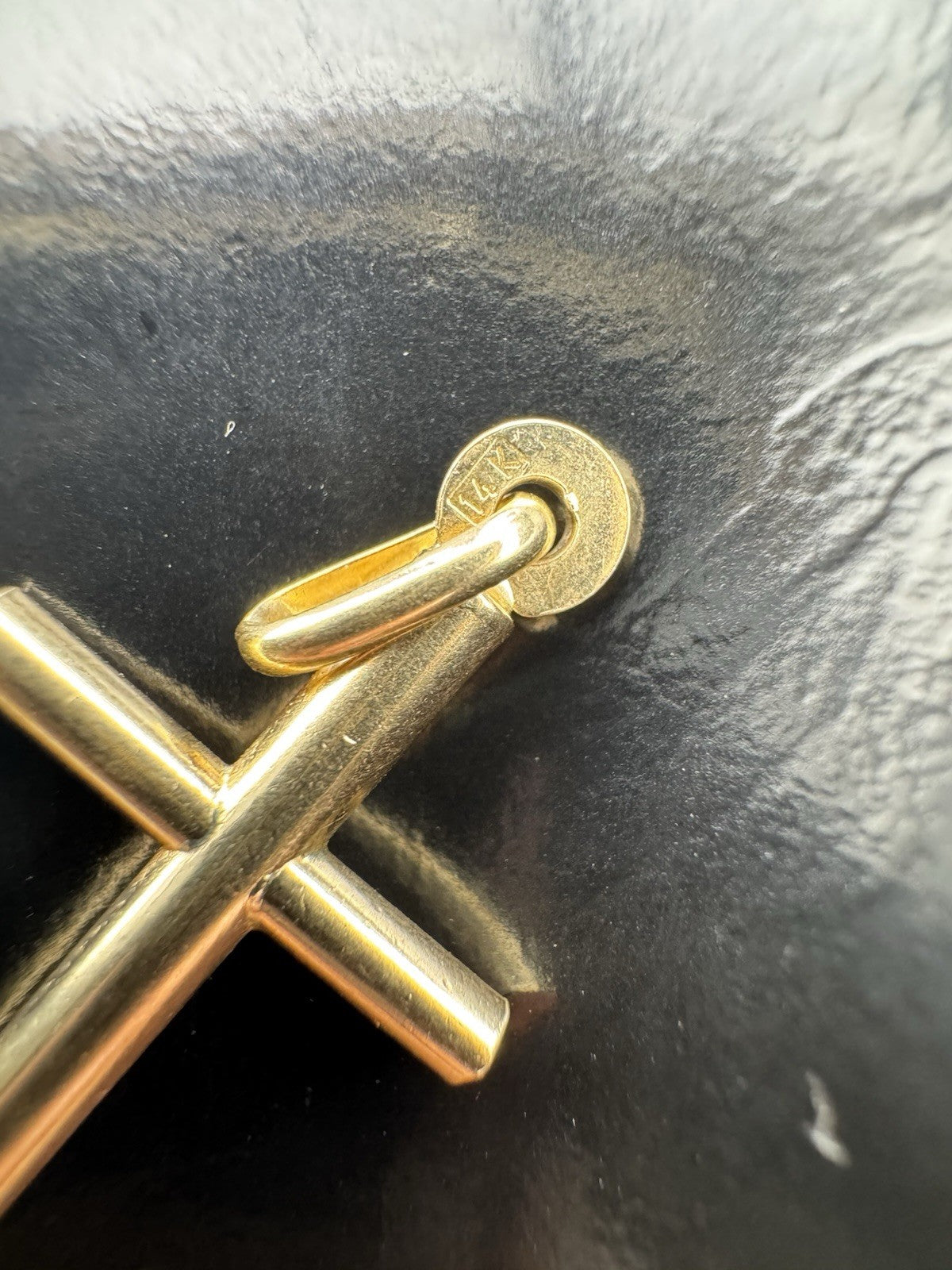 14K Solid Gold Jesus Cross Pendant Charm 1.5g 13mm Faith Religious Symbol