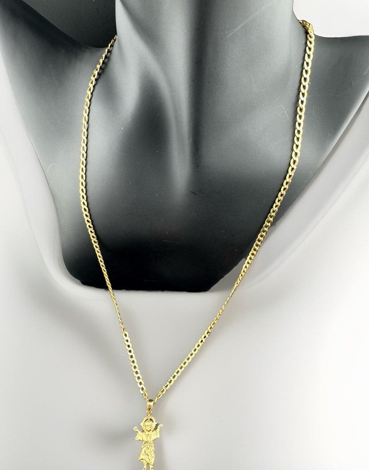 14K Yellow Gold Divine Baby Jesus Pendant ~6.7 Grams 22in 3.5mm Chain 14.61x30mm