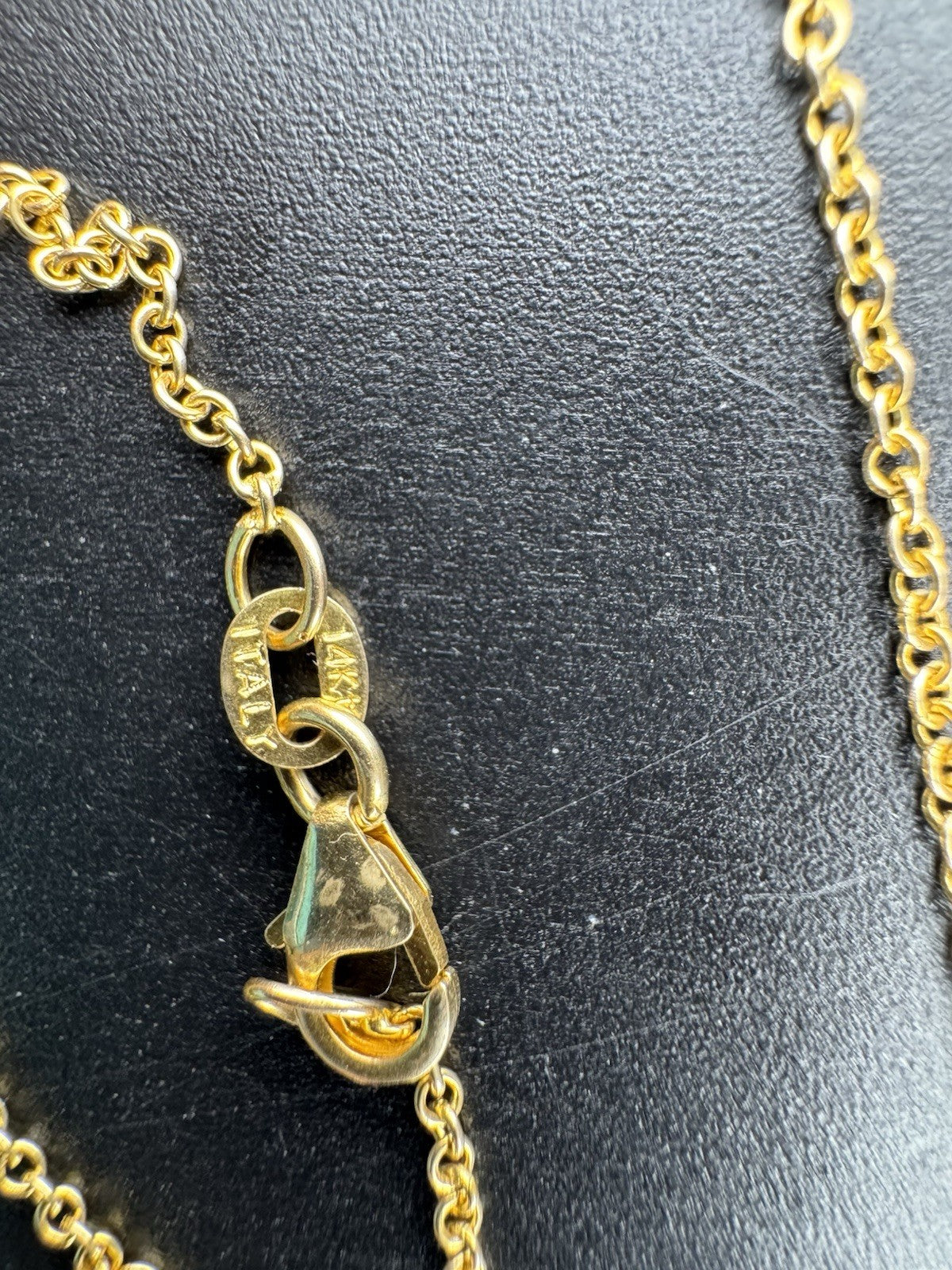 14K Gold Beltran Teddy Bear Cutout Pendant 16in 1.52mm Chain Italy 16mm 2.8 Gram