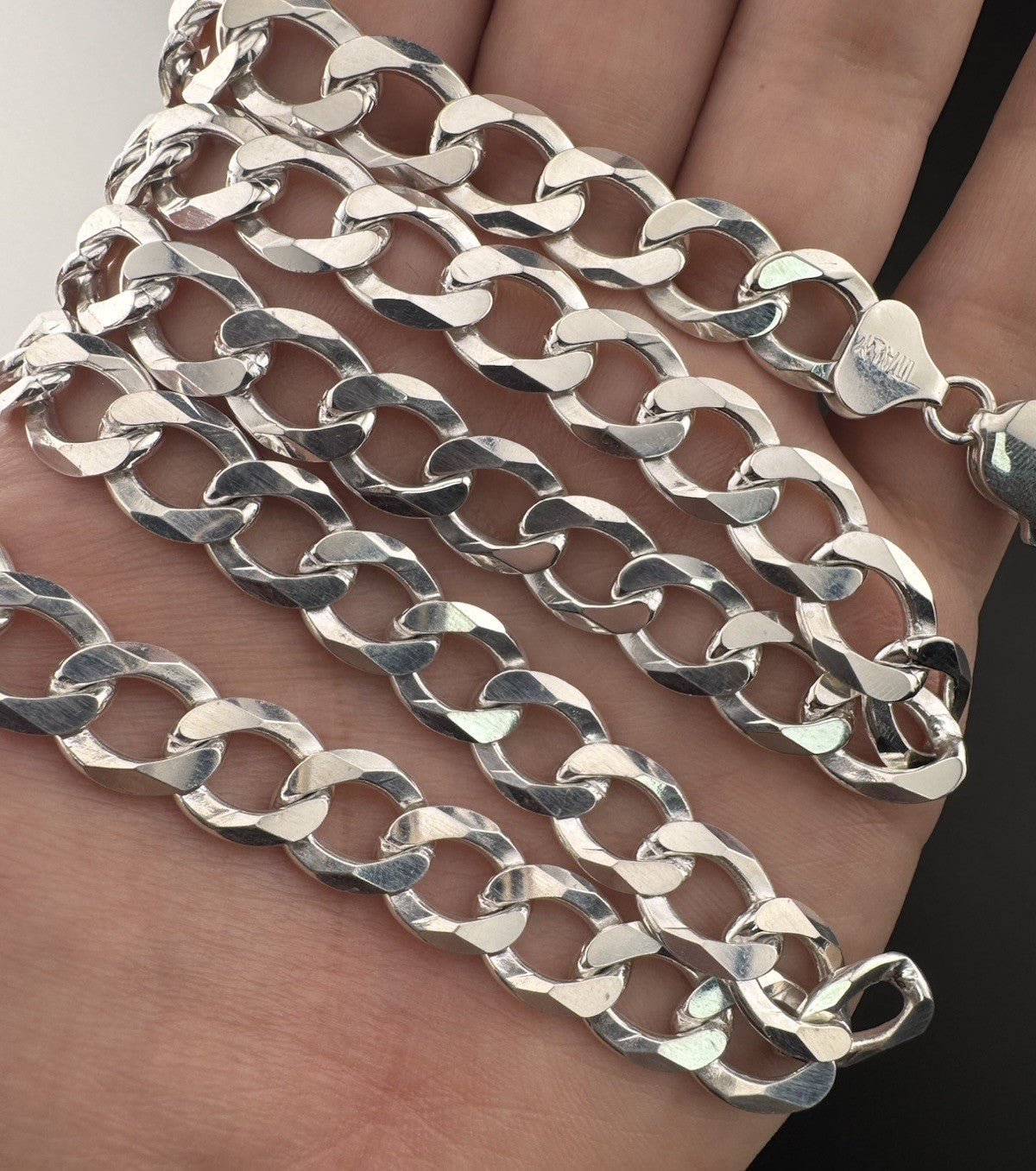 925 Silver Cuban Link Chain 24in 10.5mm 72.2 Grams Made in Italy Bold Statement