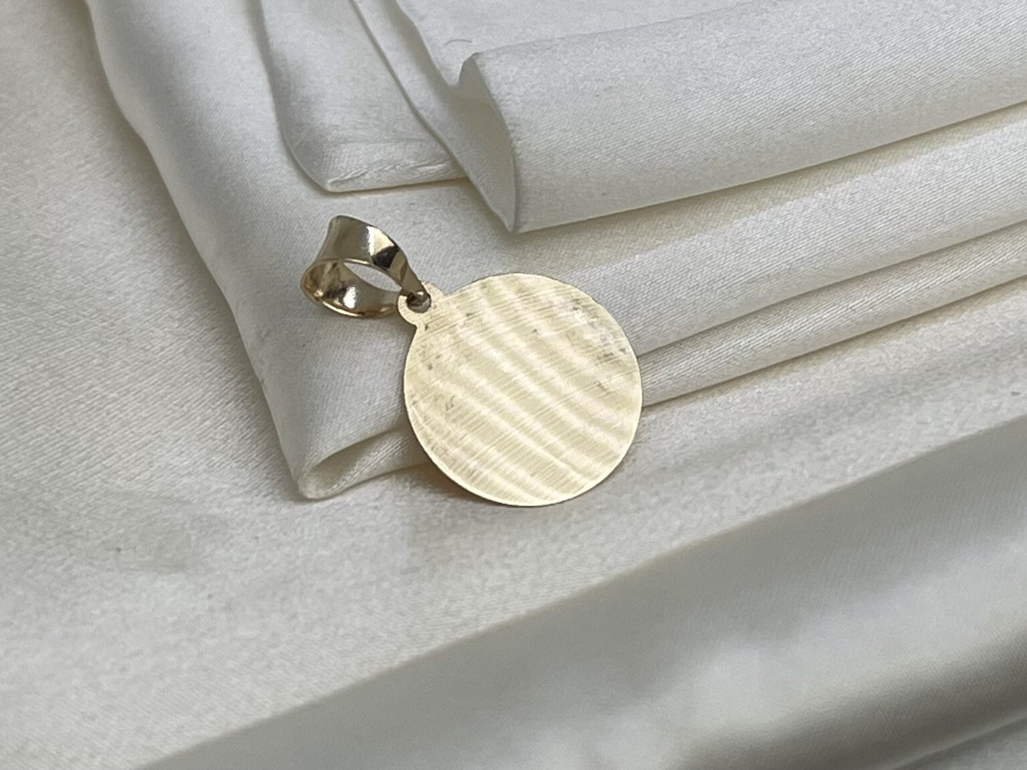 Gold Virgin Mary Guadalupe 14K Solid Gold Round Pendant Charm – 15mm, 1.6 Grams