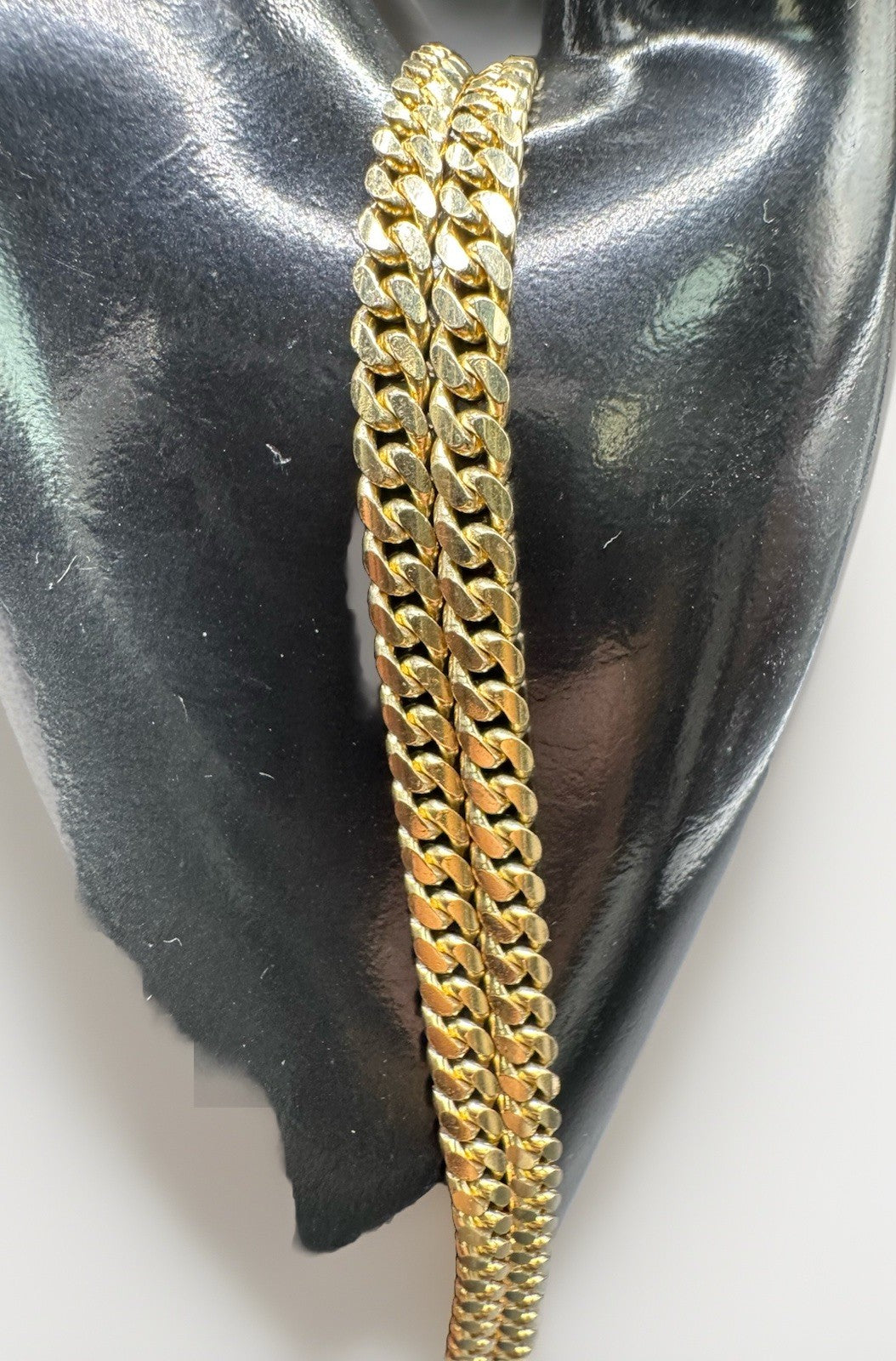 14K Yellow Gold Solid Miami Cuban Link Chain Necklace 3.29mm 22.25 in 18.5 Grams