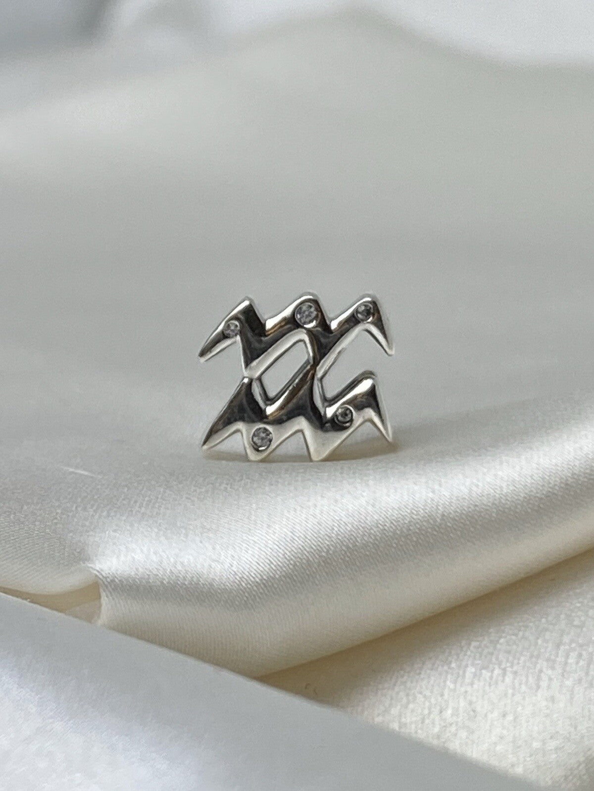 Pandora Sterling Silver 925 Sparkling Cubic Zirconia Aquarius Zodiac Charm