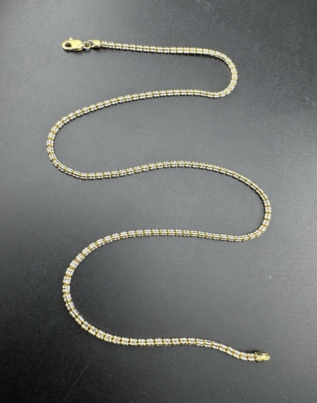 Radiant Moon Ice Chain 14K Yellow Gold 585, 9.8 Grams 18in Length Necklace