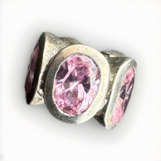 Pandora ALE Awareness Fine Pink Oval Lights Sterling Silver 925 European Charm
