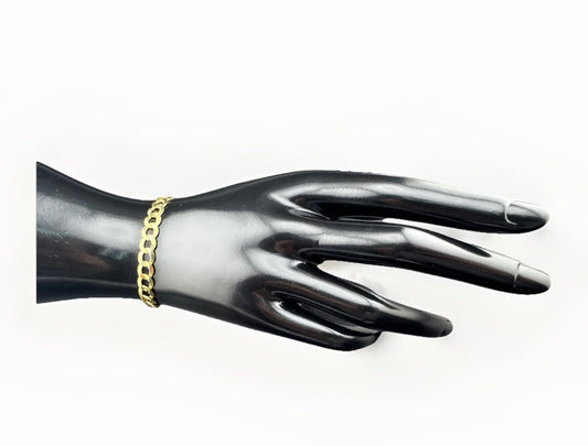 14K Yellow Gold Curb Link Bracelet 7.10mm Width 7in ~ 9.3 Grams