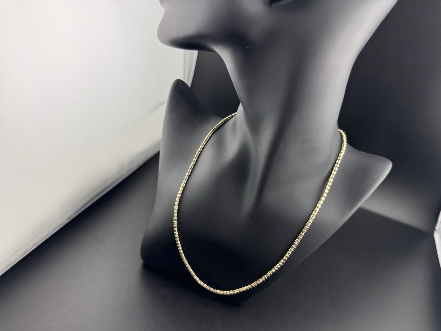 Radiant Moon Ice Chain 14K Yellow Gold 585, 9.8 Grams 18in Length Necklace